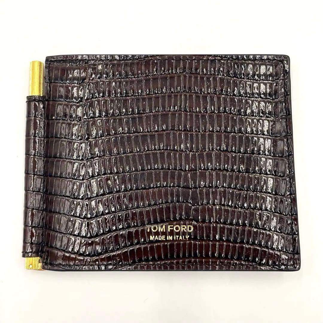 よ*ー様 極上•未使用級✨TOM FORD マネークリップ 折り財布クロコダイル