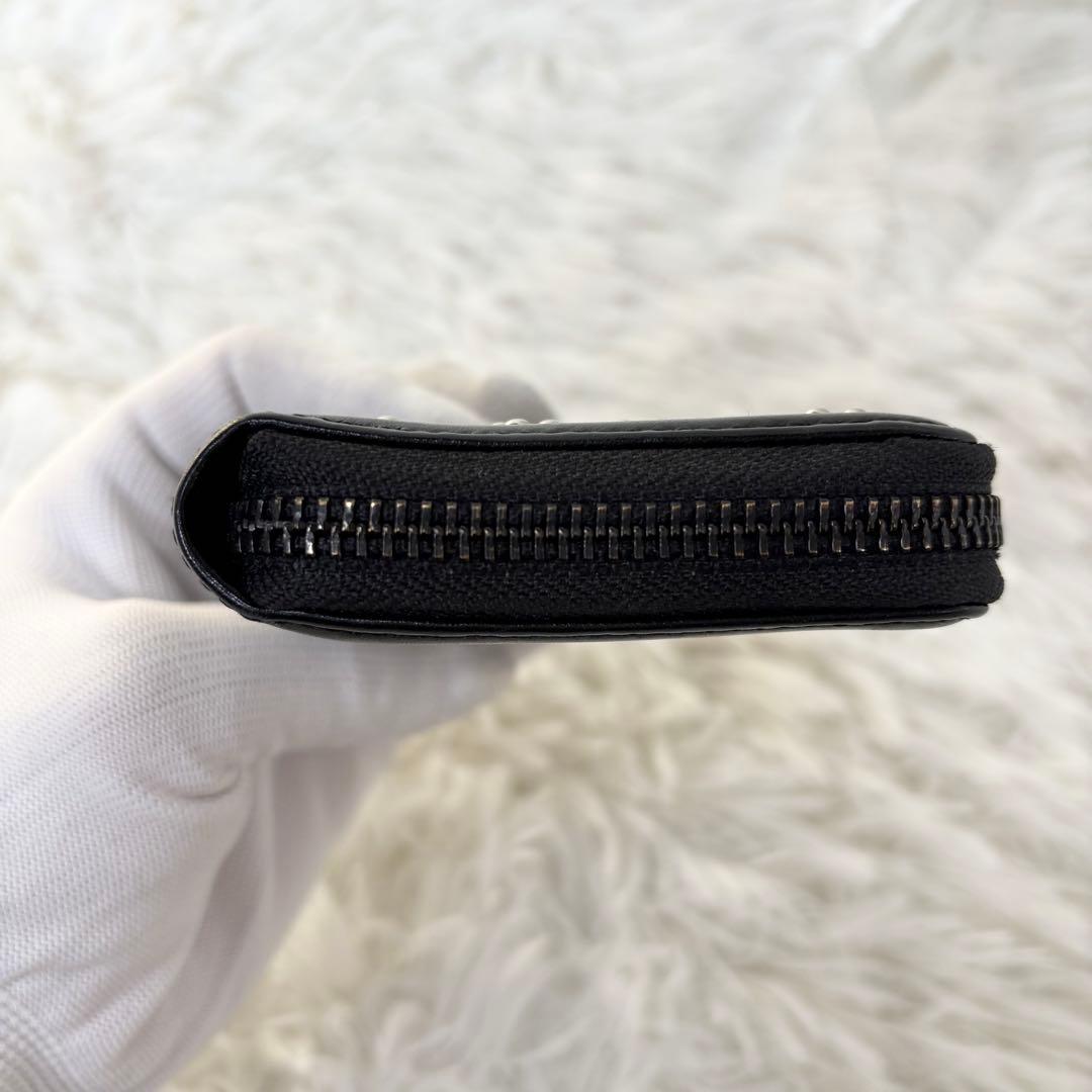 HYSTERIC GLAMOUR 折財布　ラウンドファスナー　スタッズ　黒　箱付