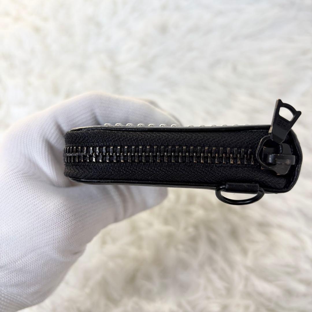 HYSTERIC GLAMOUR 折財布　ラウンドファスナー　スタッズ　黒　箱付