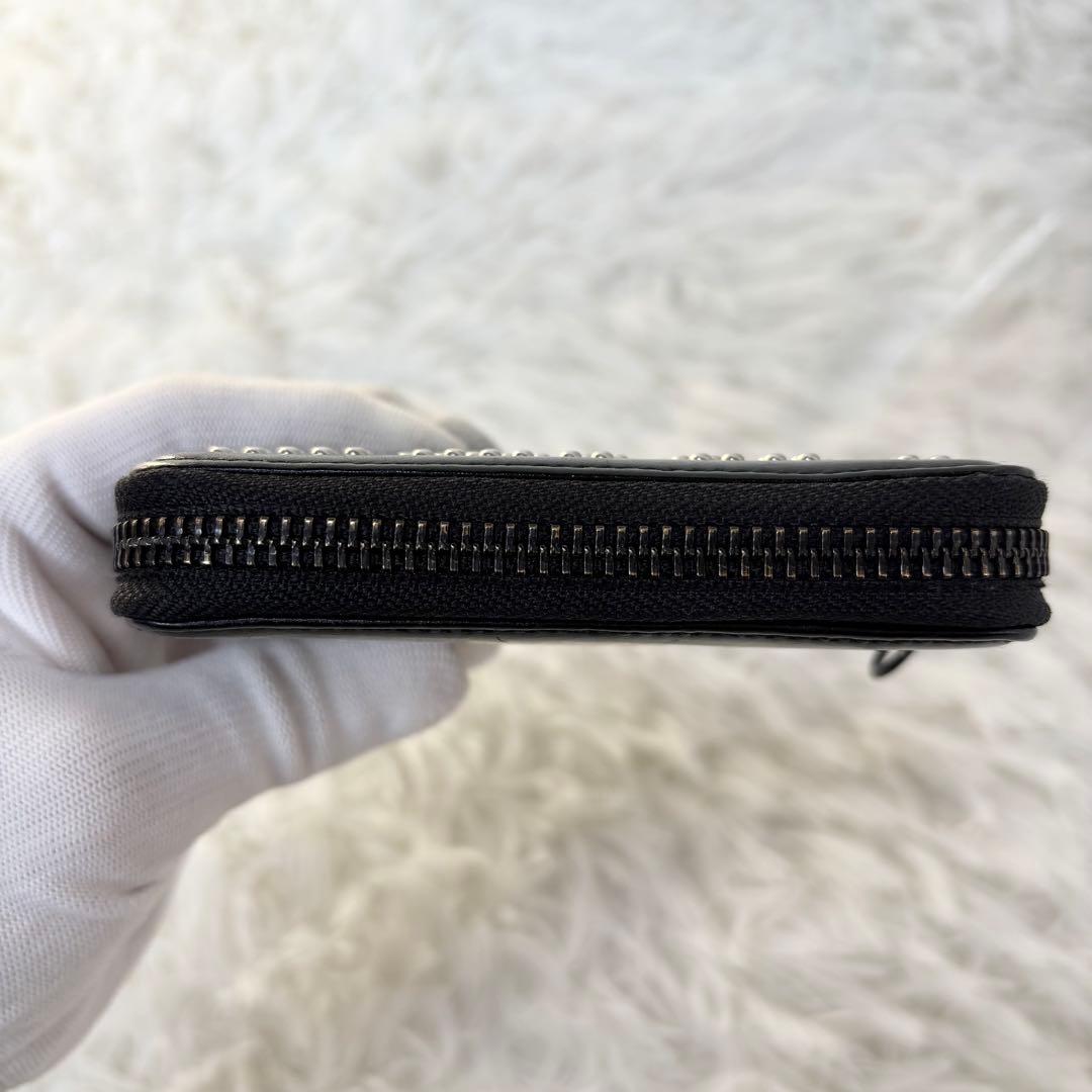 HYSTERIC GLAMOUR 折財布　ラウンドファスナー　スタッズ　黒　箱付