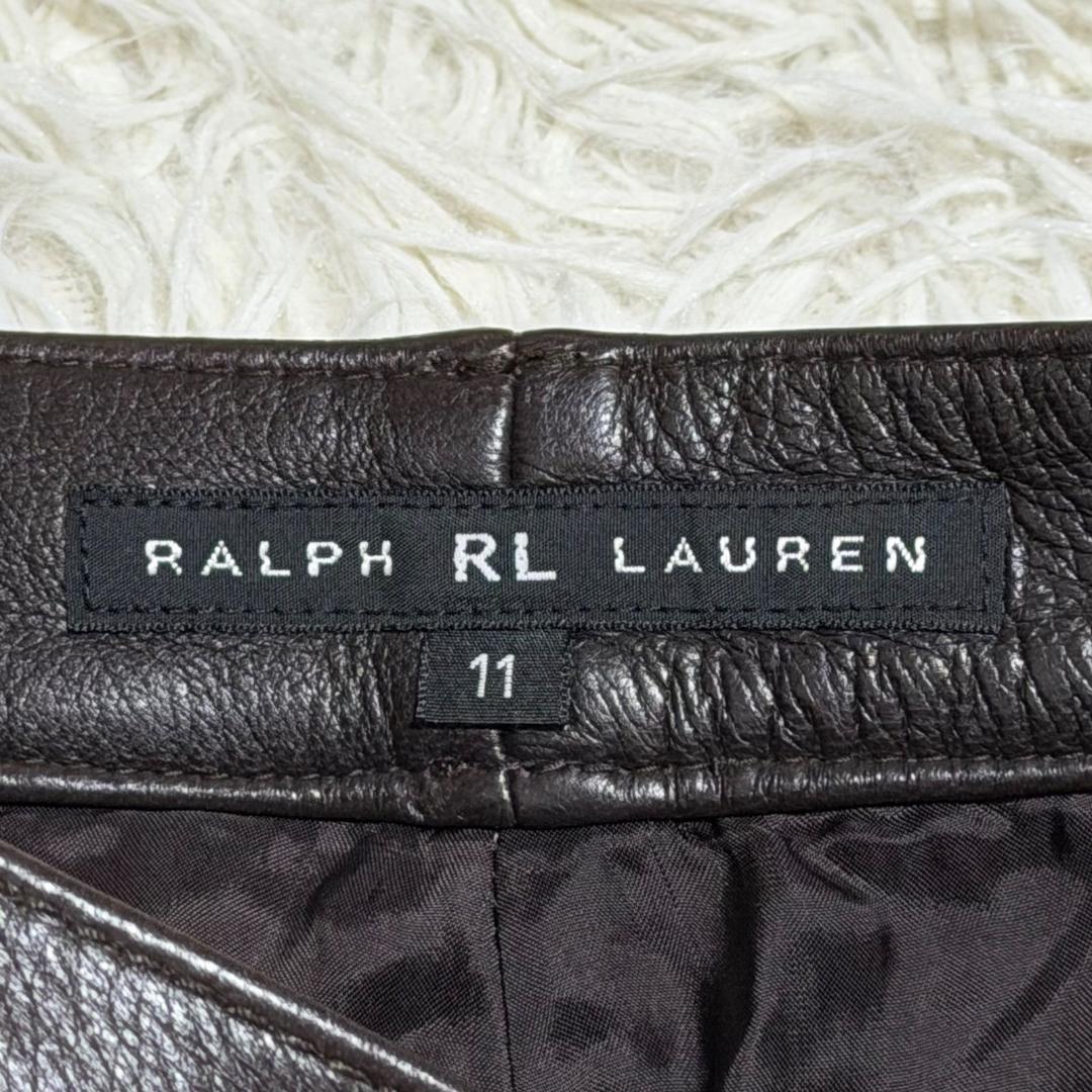希少✨鹿革 ラルフローレン 11 L ディアスキン レザーパンツ ブラウン