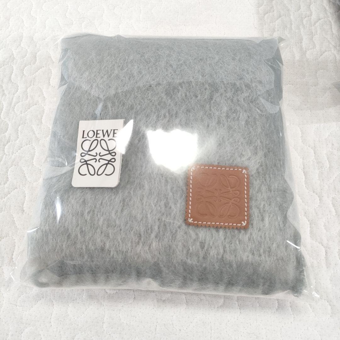 美品✨LOEWE　モヘヤ×ウール　マフラー　2色セット　フカフカ　グレー　黒