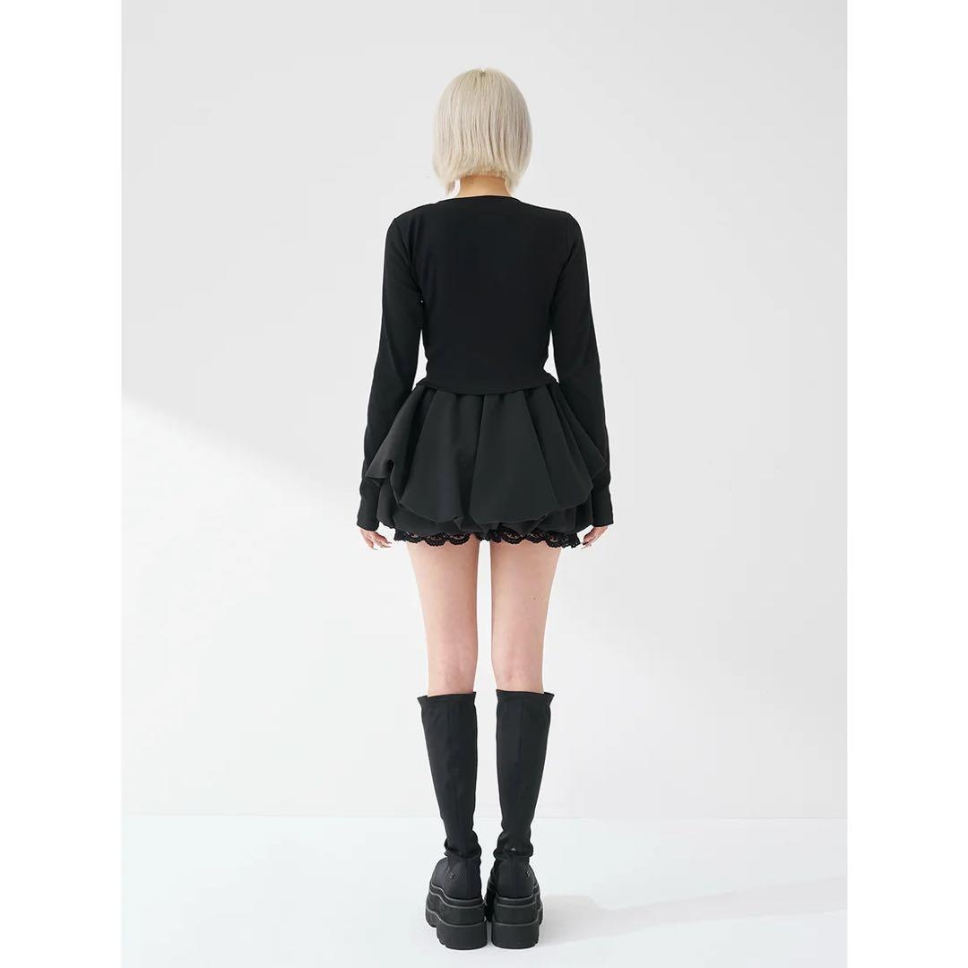 新品タグ付き ダーリッチ シャイニーDDロゴコンパクトロングTシャツ グレー