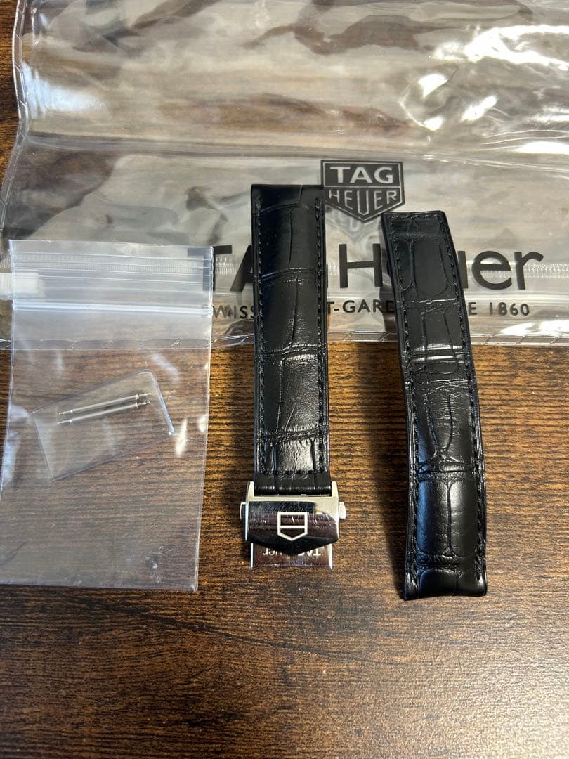 TAG Heuer タグホイヤー 純正レザーベルト　純正Dバックルつき