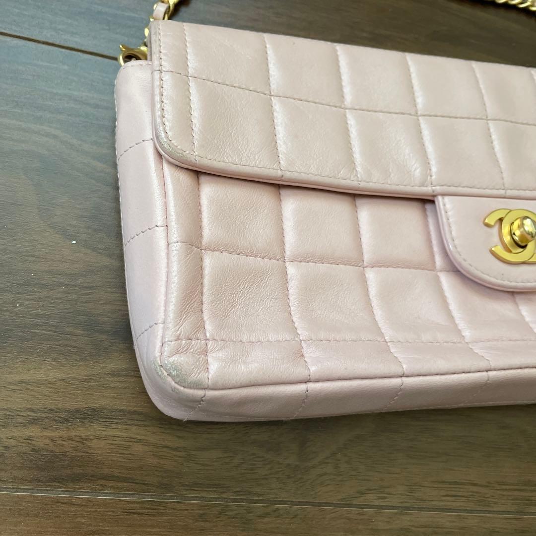 CHANEL シャネルチョコバーピンクラムスキン　ショルダー　バッグ