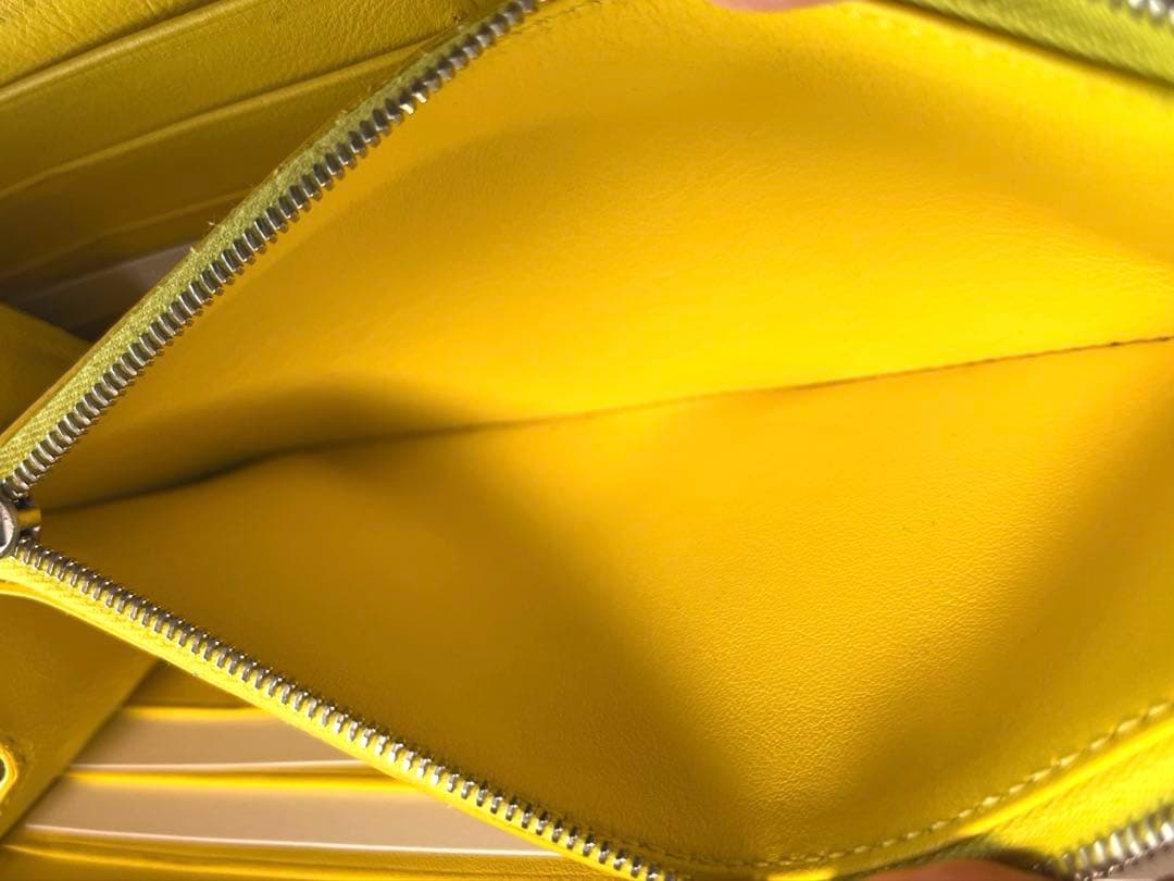 セリーヌ　CÉLINE グレージュ　長財布 バイカラー　イエロー