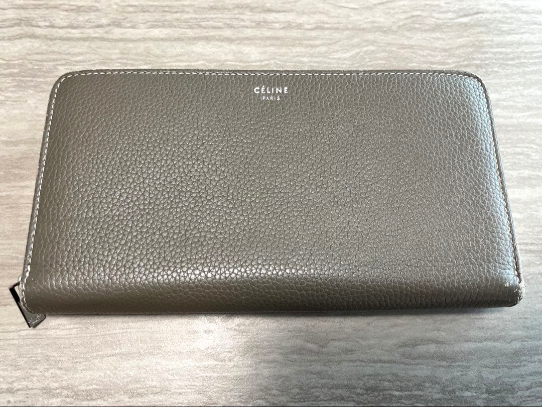 セリーヌ　CÉLINE グレージュ　長財布 バイカラー　イエロー
