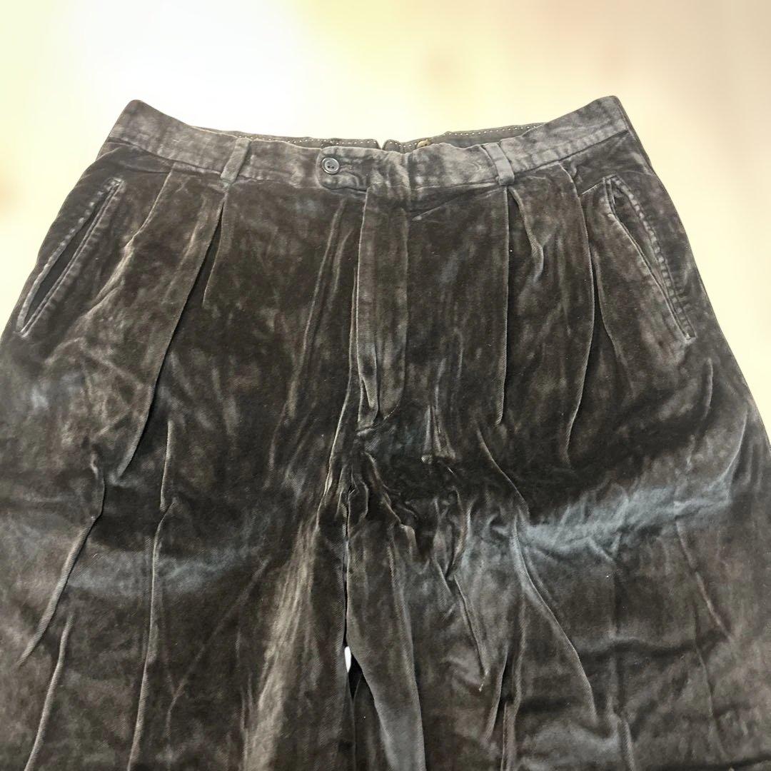 BERNARD ZINS ベロア ワイドスラックス 黒 仏製　古着