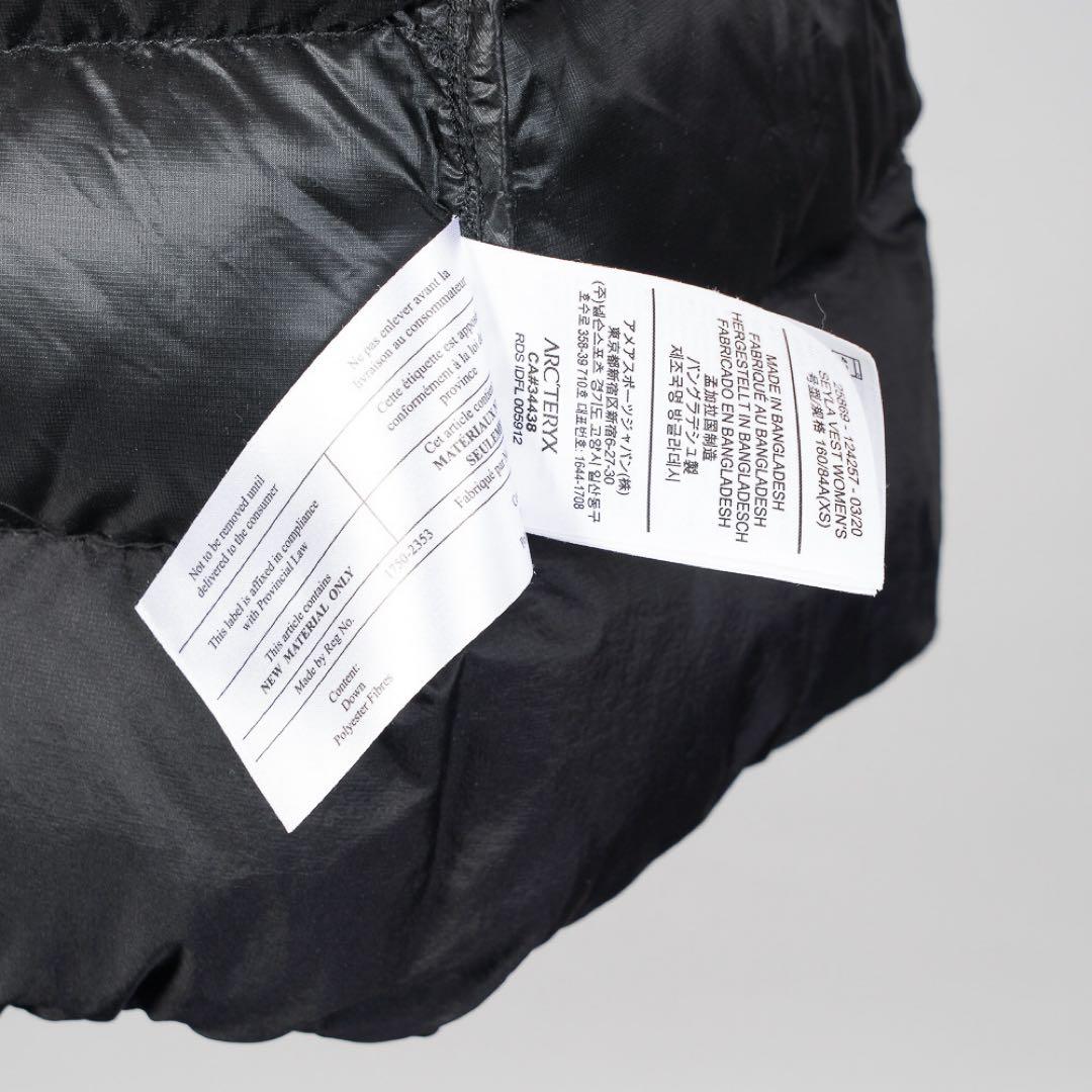 ARC'TERYX ブラックダウンベスト　Seyla Vest Women's