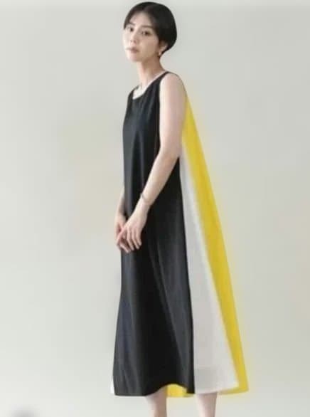 n*♪様 COOMB バイカラー ノースリーブワンピース 高嶋ちさ子さん着用して