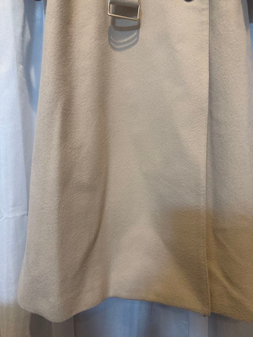 アニュアンスウールロングトレンチコート　anuans