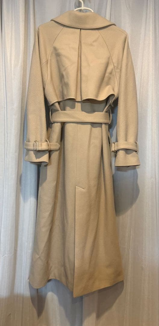 アニュアンスウールロングトレンチコート　anuans