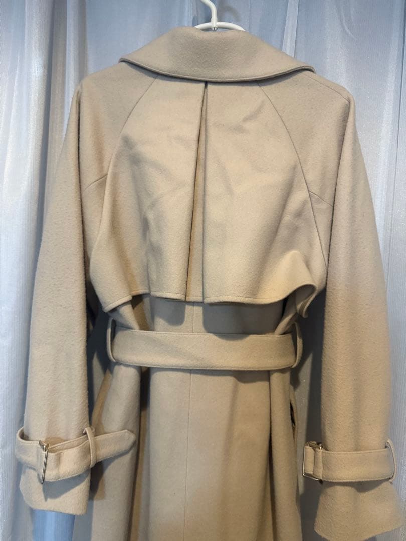 アニュアンスウールロングトレンチコート　anuans