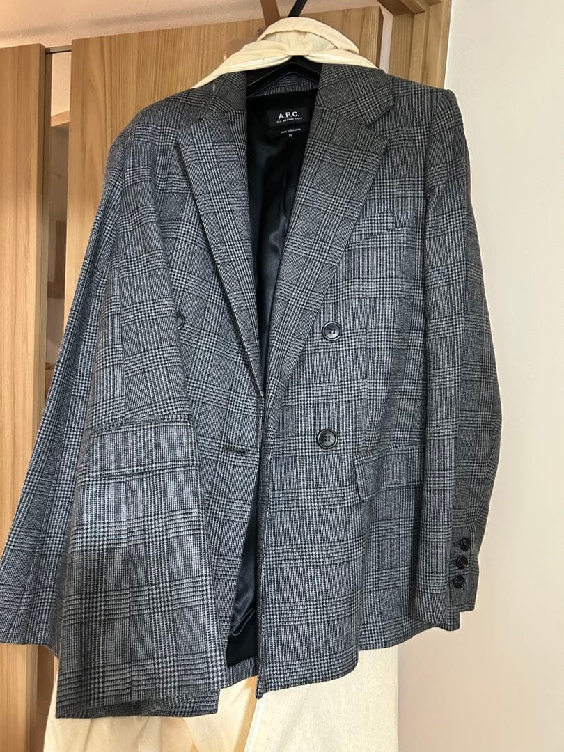 A.P.C. チェック柄 ダブルブレストジャケット セットアップ36