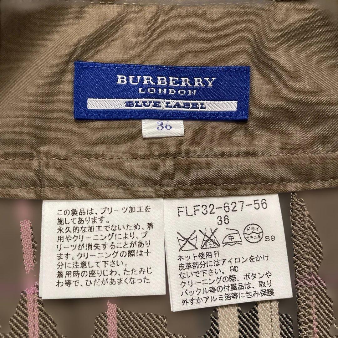 BURBERRY BLUE LABEL ブラウンチェックプリーツスカート36