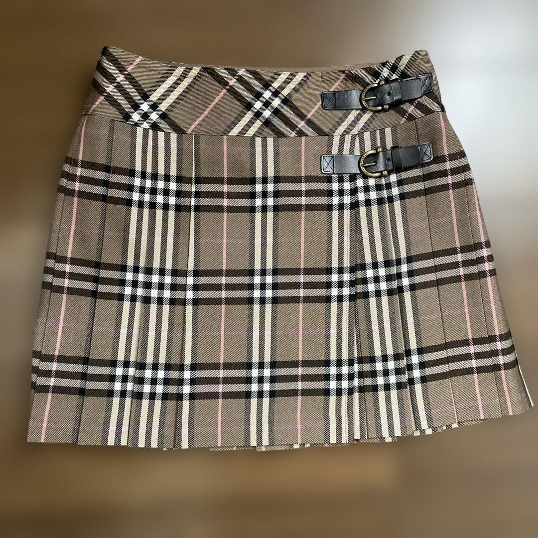 BURBERRY BLUE LABEL ブラウンチェックプリーツスカート36