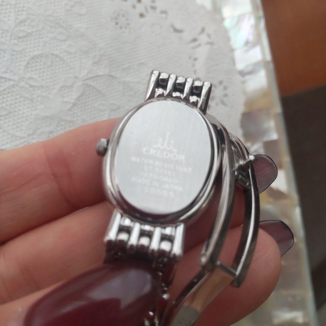 【専用です】クレドール◇オーバル型 腕時計 シルバーシェル28Pダイヤモンド