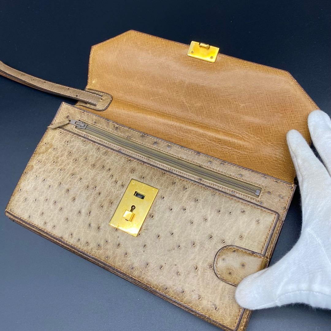 MORABITO モラビト　オーストリッチ ハンドバッグ　クラッチバッグ