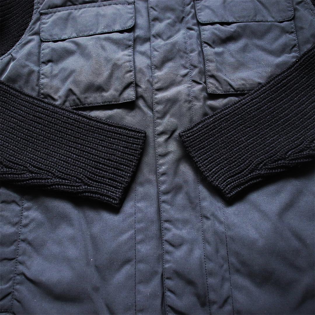 希少✨セオリー 切り替え中綿ジャケット 袖ニット フード収納 キルティング