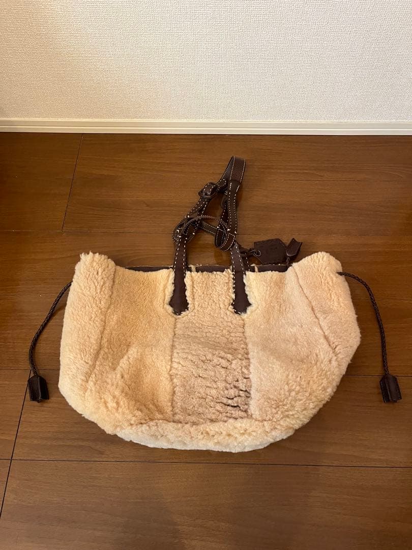 希少genten リバーシブル ムートン トートバッグ 肩掛け 2way