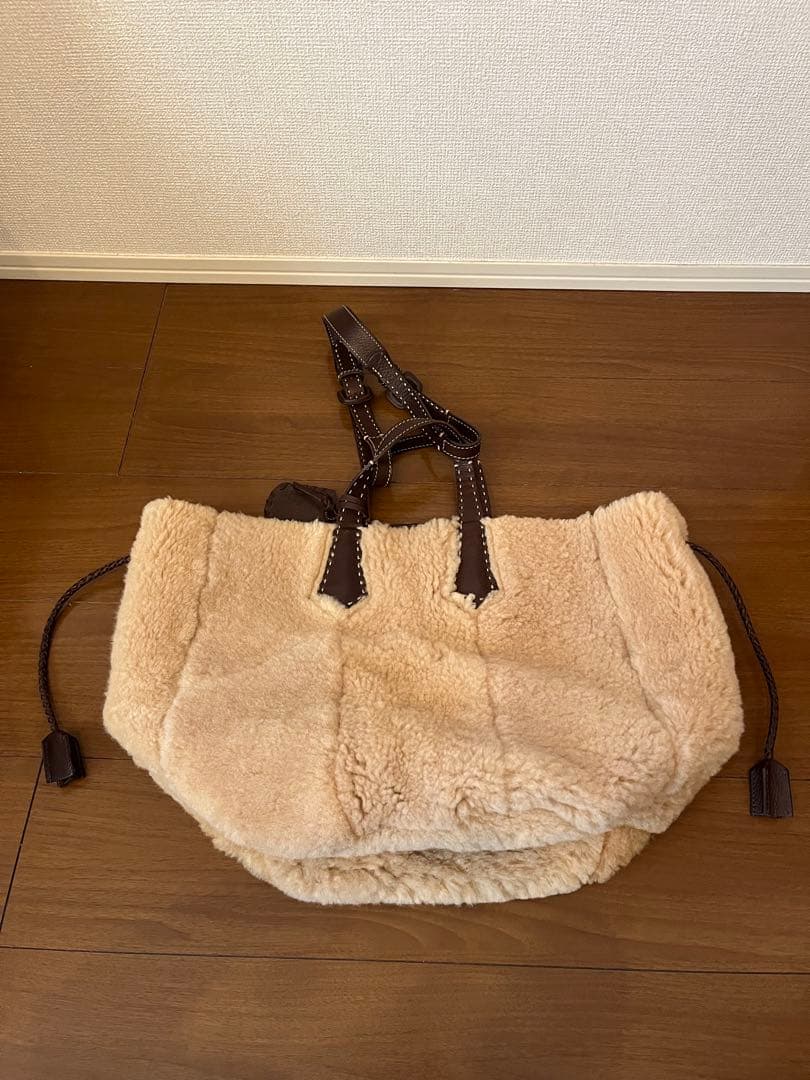 希少genten リバーシブル ムートン トートバッグ 肩掛け 2way