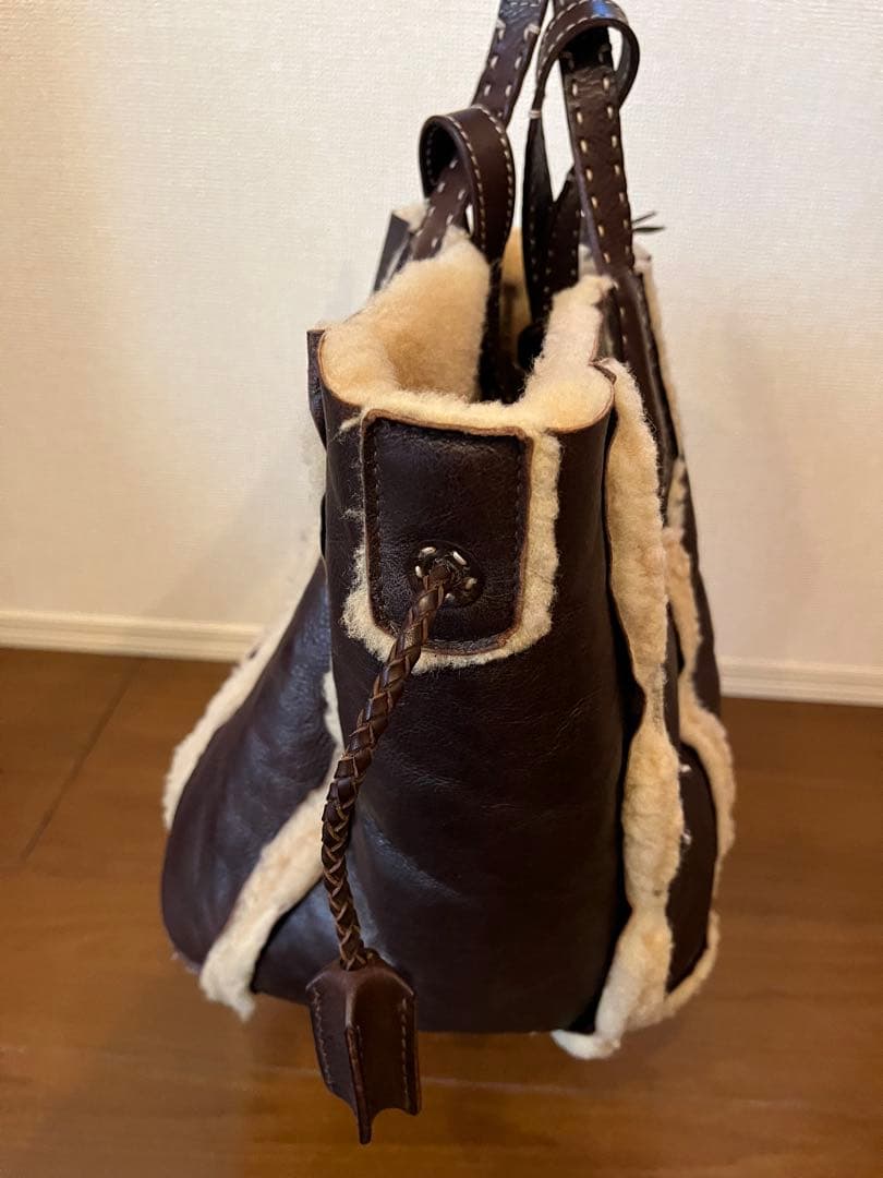 希少genten リバーシブル ムートン トートバッグ 肩掛け 2way