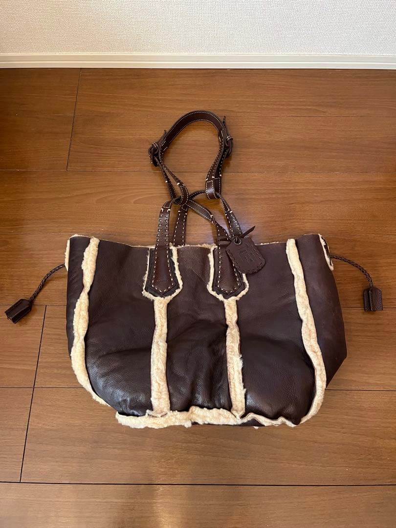 希少genten リバーシブル ムートン トートバッグ 肩掛け 2way