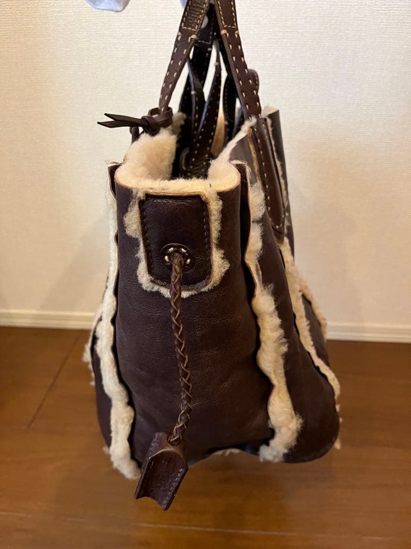 希少genten リバーシブル ムートン トートバッグ 肩掛け 2way