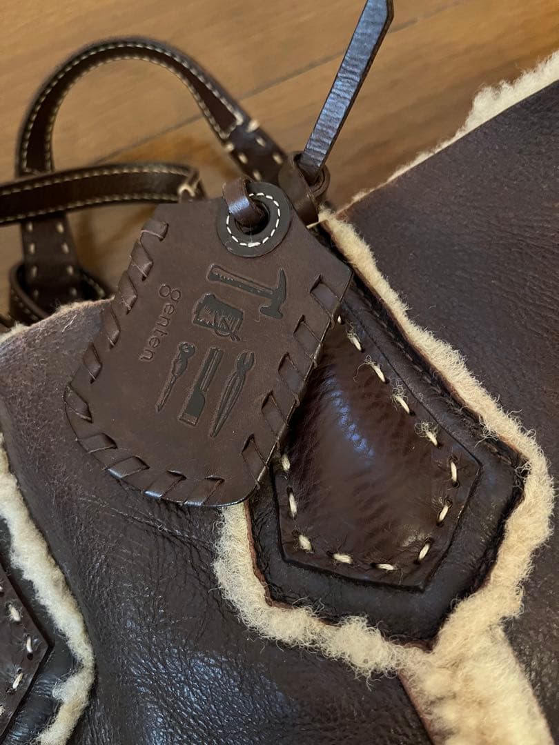 希少genten リバーシブル ムートン トートバッグ 肩掛け 2way