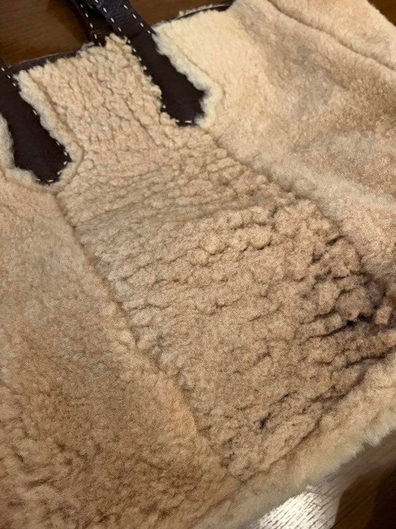 希少genten リバーシブル ムートン トートバッグ 肩掛け 2way