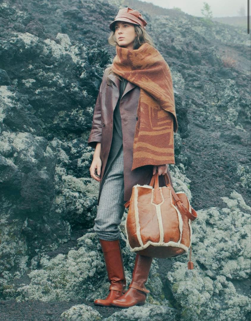 希少genten リバーシブル ムートン トートバッグ 肩掛け 2way