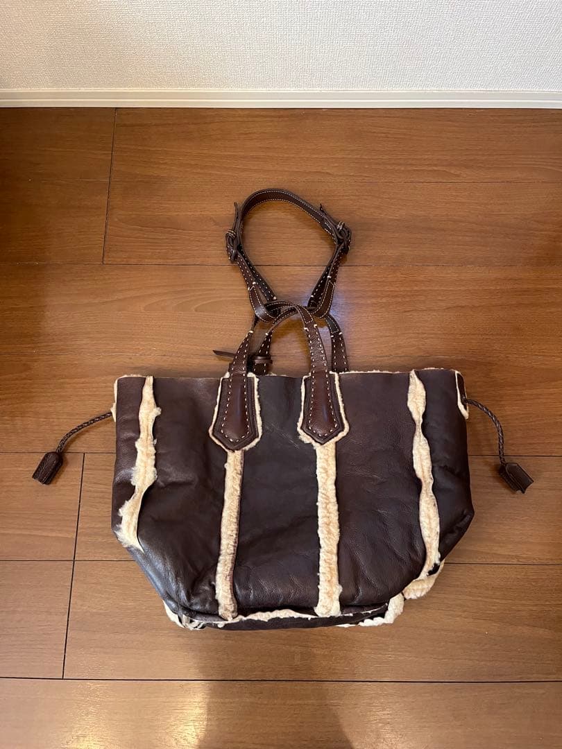 希少genten リバーシブル ムートン トートバッグ 肩掛け 2way