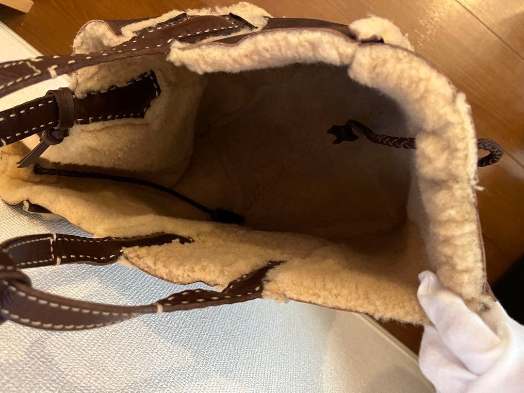 希少genten リバーシブル ムートン トートバッグ 肩掛け 2way