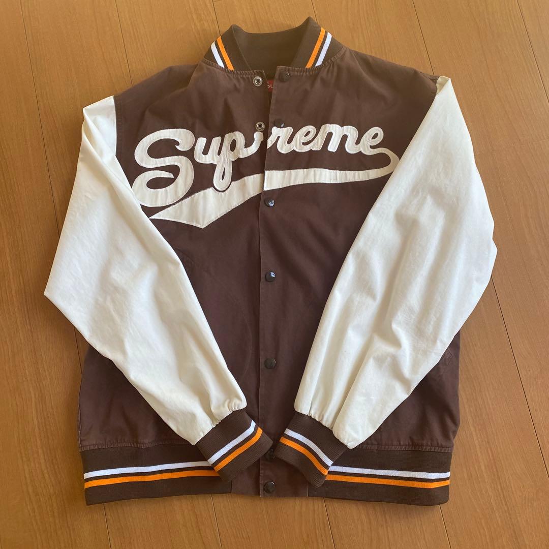 Supreme スタジャン Lサイズ ブラウン/ホワイト