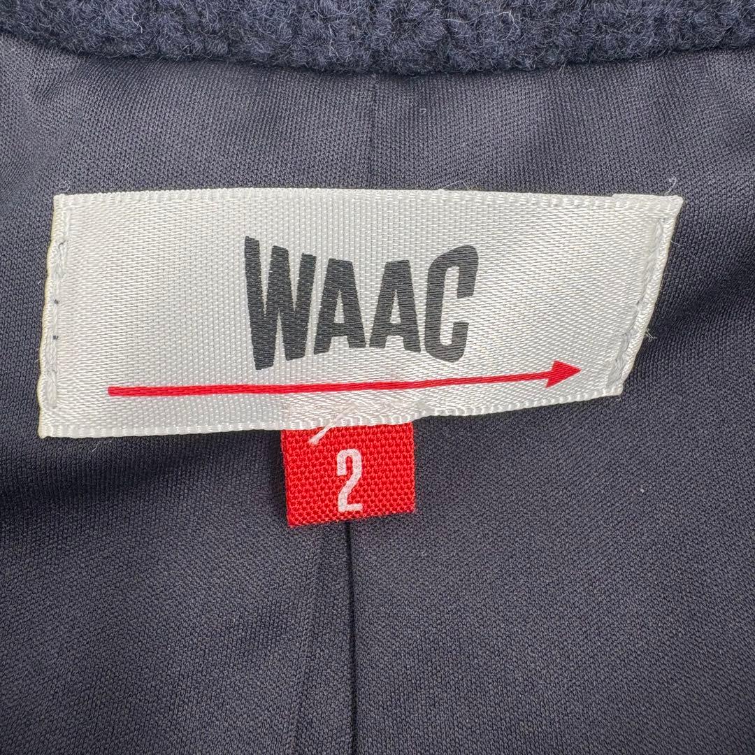 美品　WAAC ワック ニット 裏地付き ウール ネイビー M相当 775ゴルフ