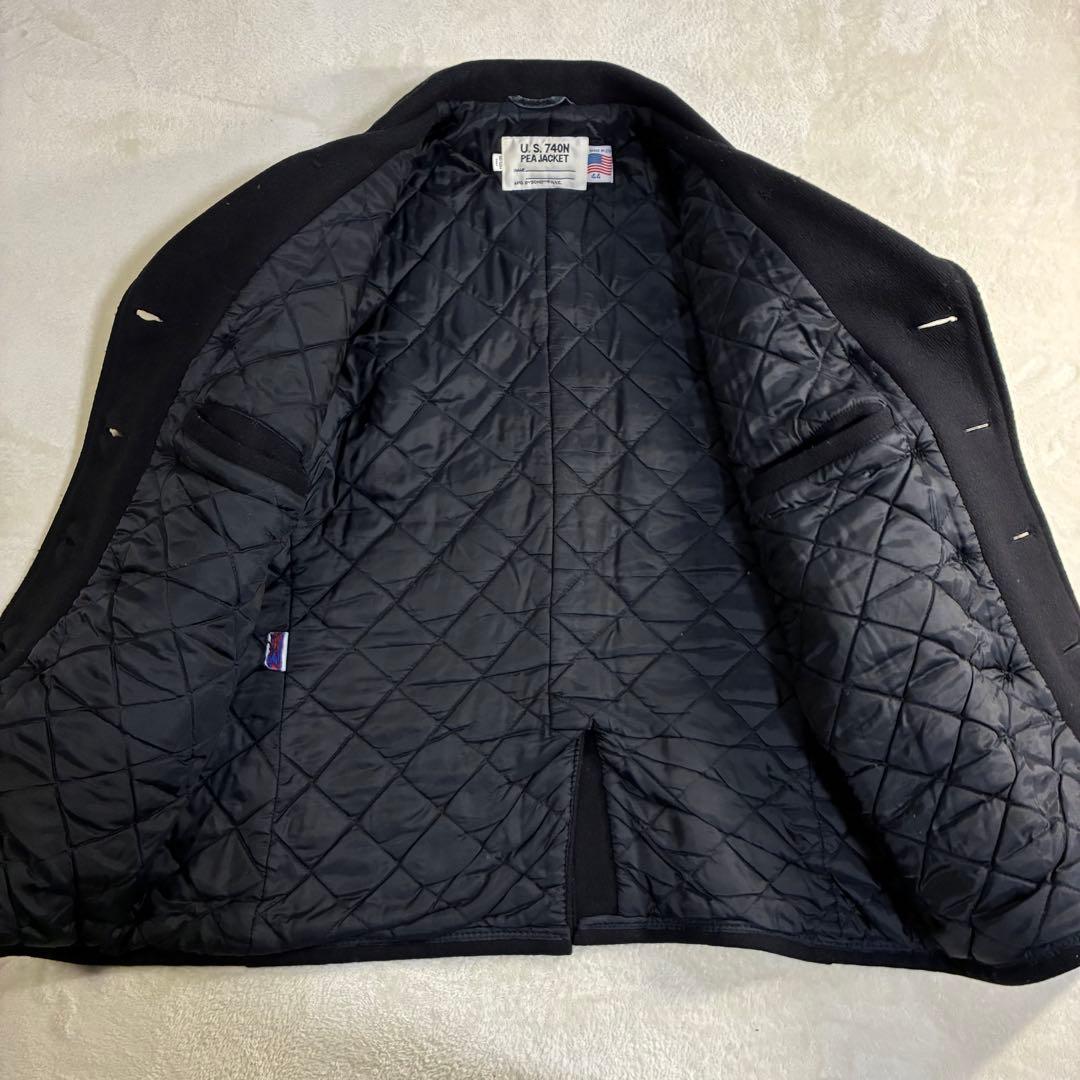 Schott Pコート 740N アメリカ製 キルティング 44 黒 ショット