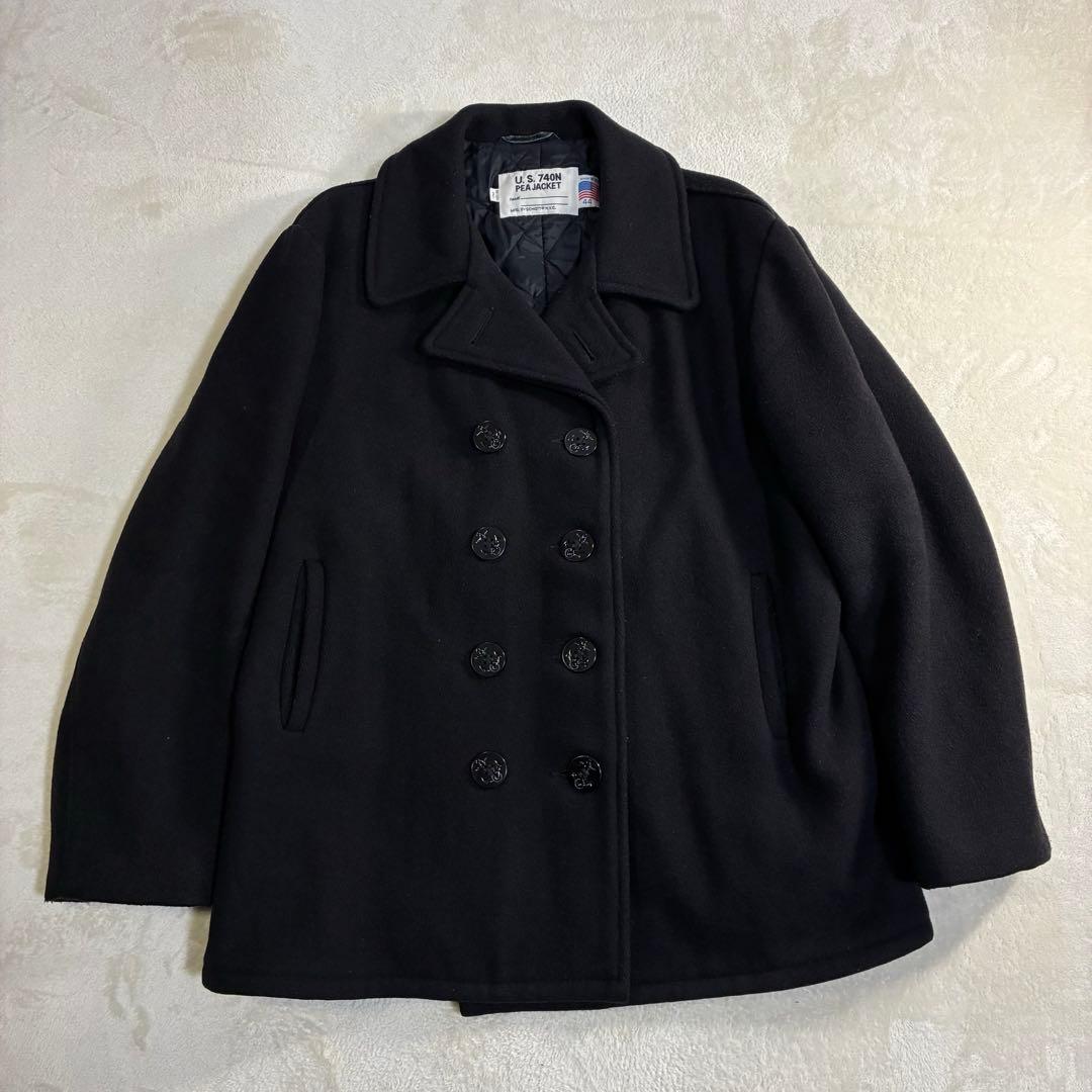 Schott Pコート 740N アメリカ製 キルティング 44 黒 ショット