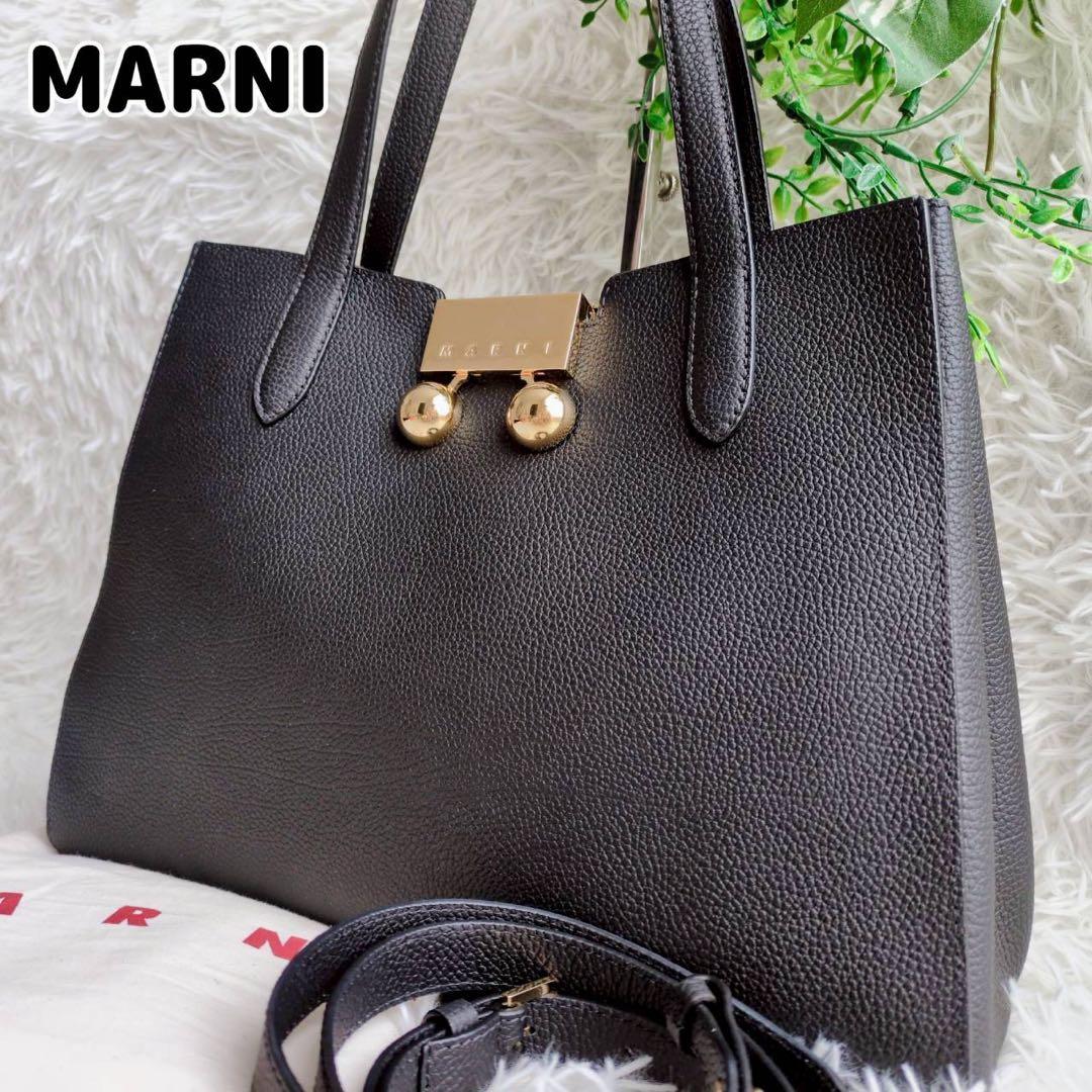 ◾︎25ss 極美品◾︎ マルニ トートバッグ 2way トランカルー マルニレター