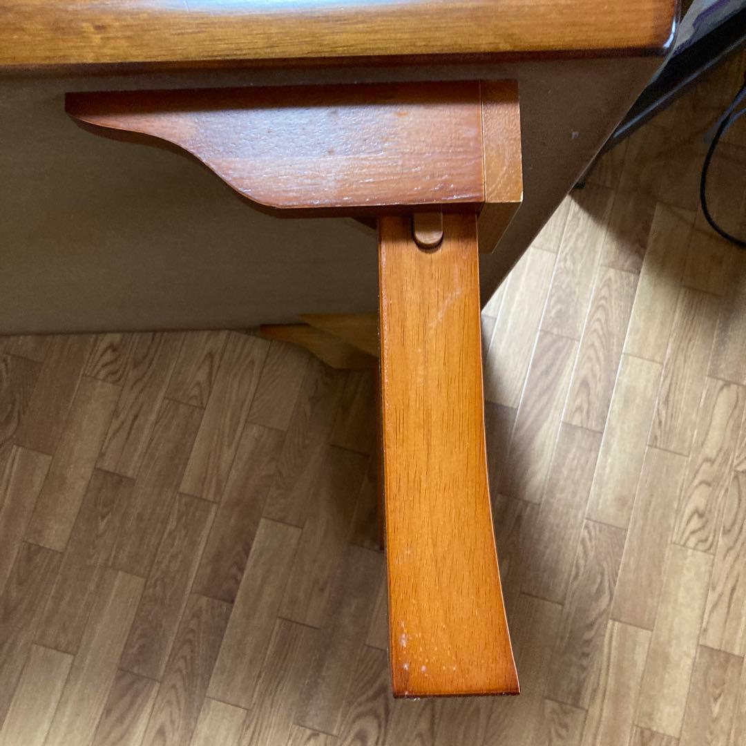 木製ブラウン長方形座卓　折り畳み