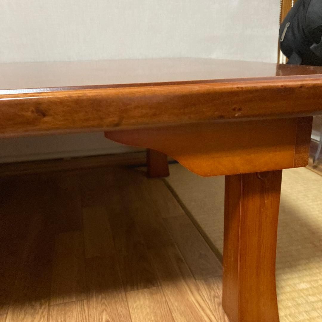 木製ブラウン長方形座卓　折り畳み