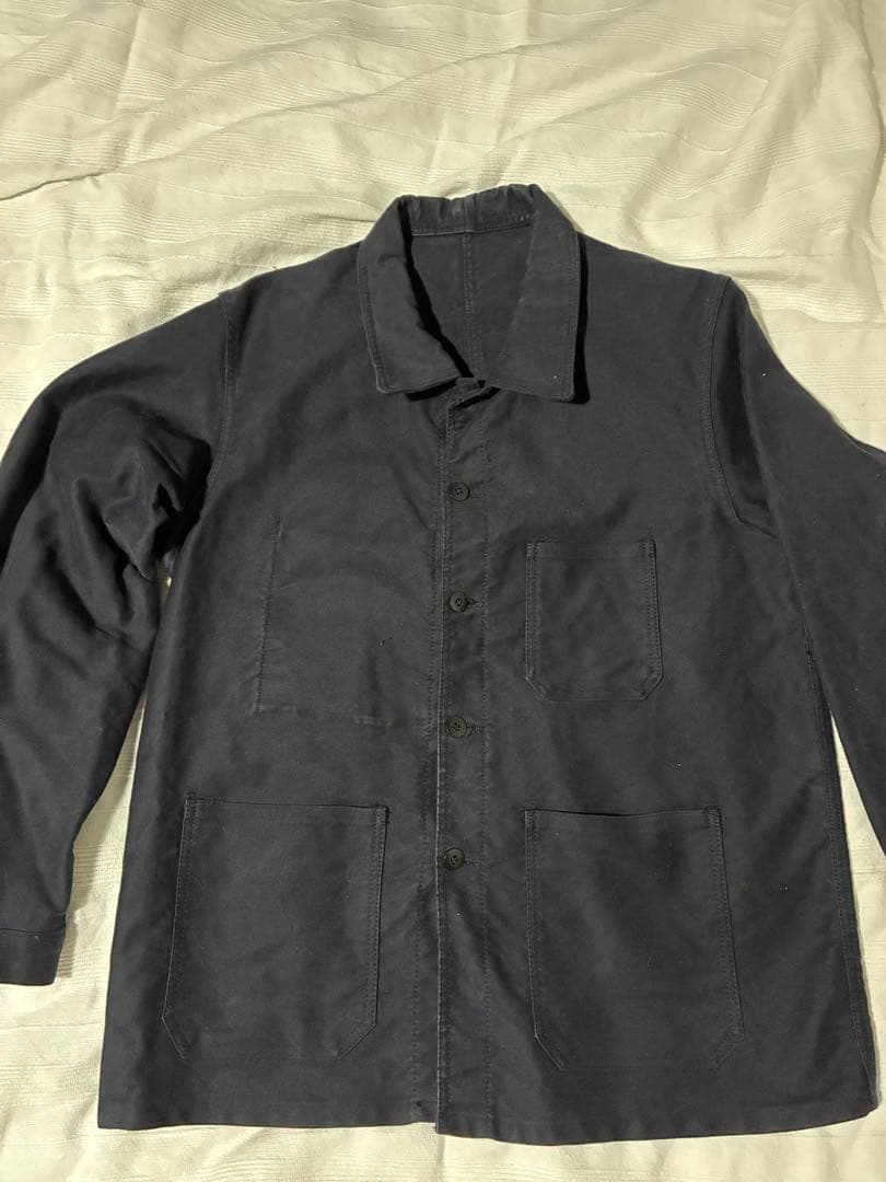 フレンチ フランス 50s〜ブラックモールスキンジャケット サイズ52表記