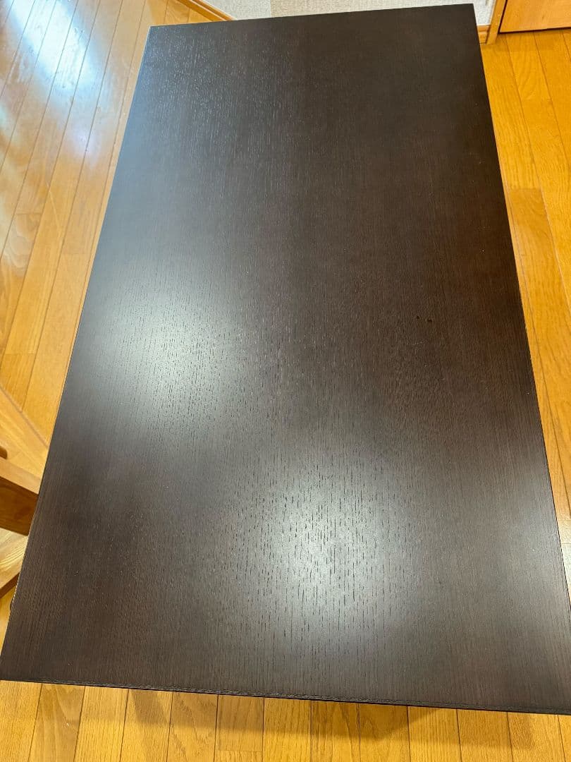 モダン ダークブラウン 木製センターテーブル 引き出し付き