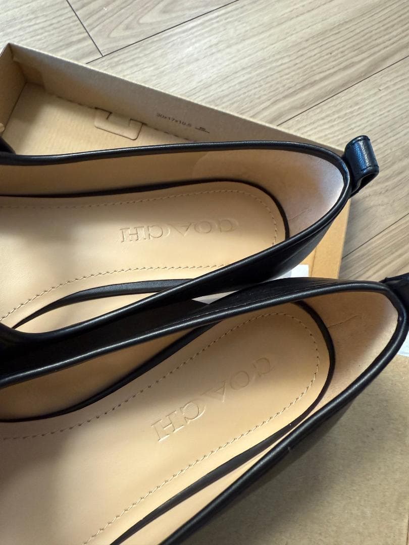 【極美品】COACH コーチ メリージェーン パンプス ブラック 24.5cm