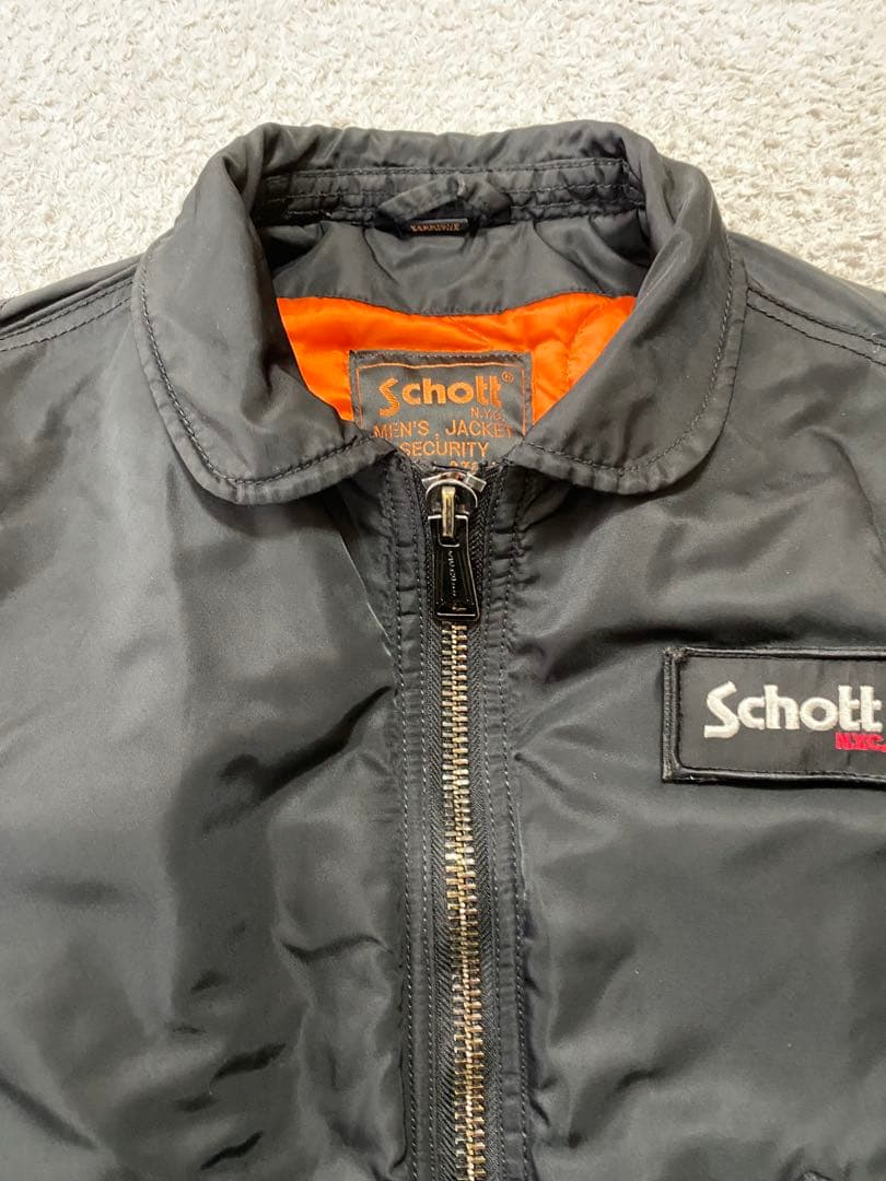 Schott CWU-Rジャケット　MA-1フライトジャケット　ブラックM 短丈