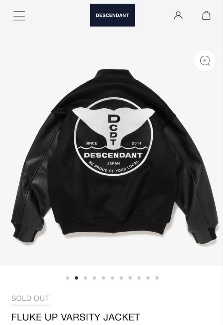 DESCENDANT FLUKE UP VARSITY JACKET サイズ1