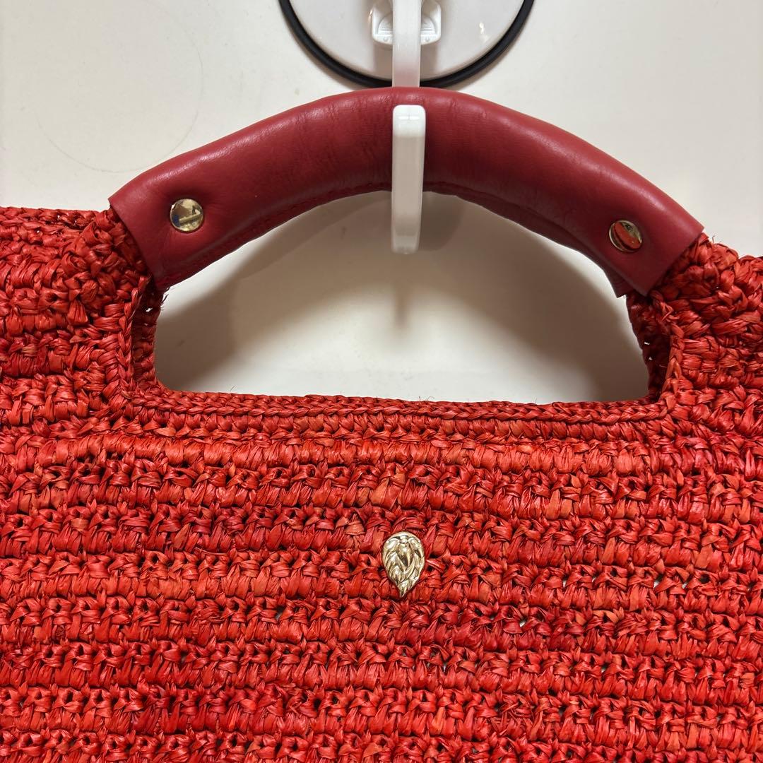 ヘレンカミンスキー　かごバッグ レッド　革