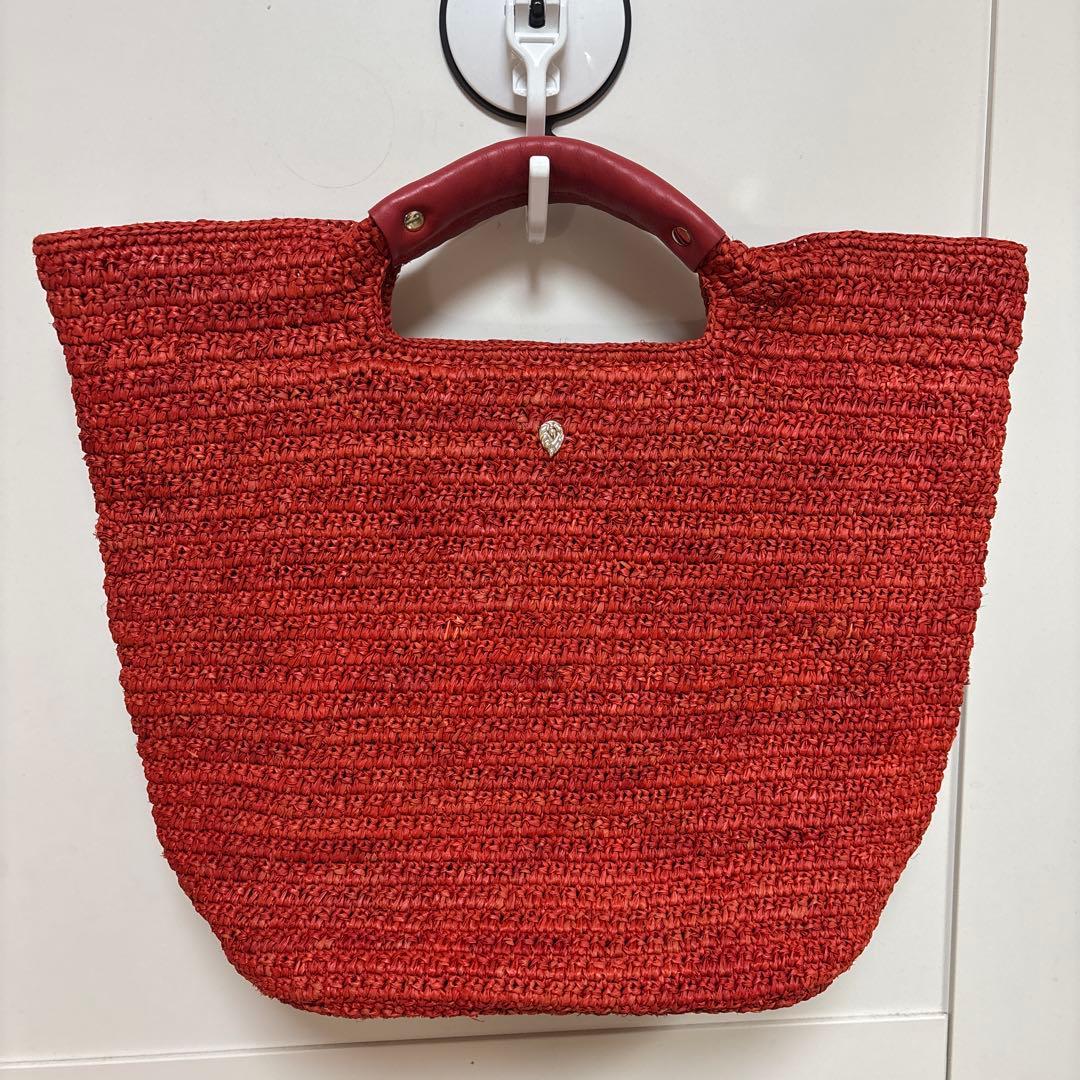 ヘレンカミンスキー　かごバッグ レッド　革