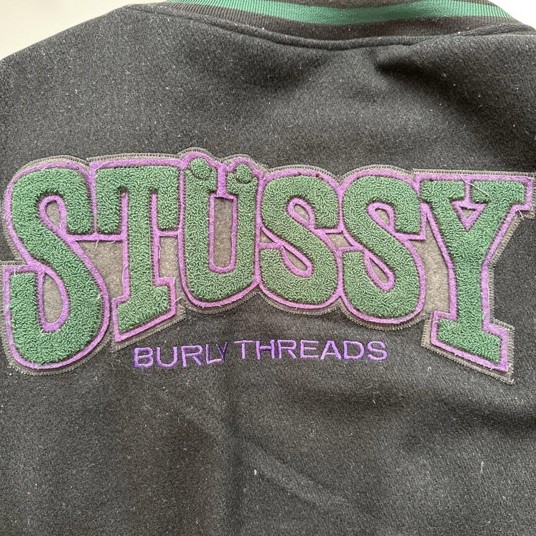 STUSSY スタジャン ブラック/シルバー