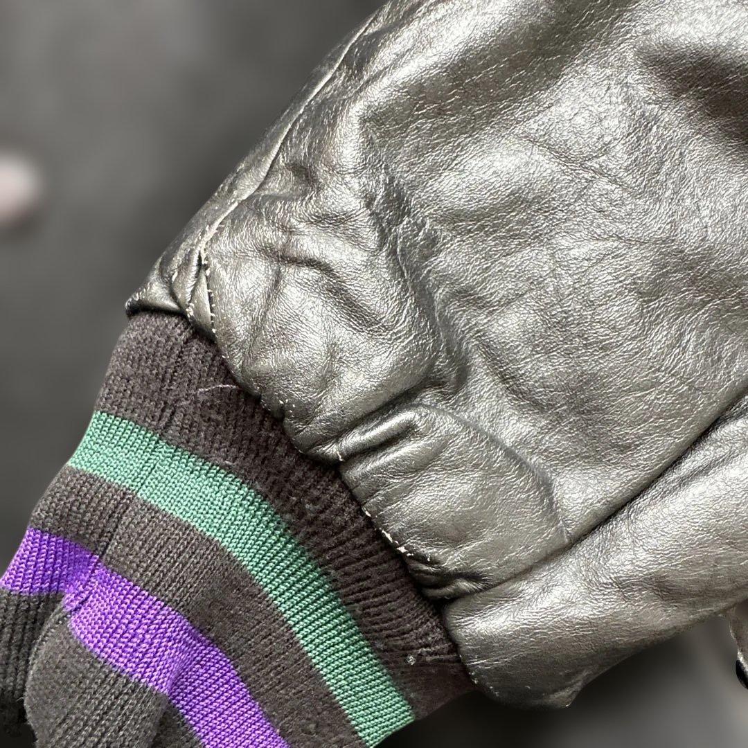 STUSSY スタジャン ブラック/シルバー