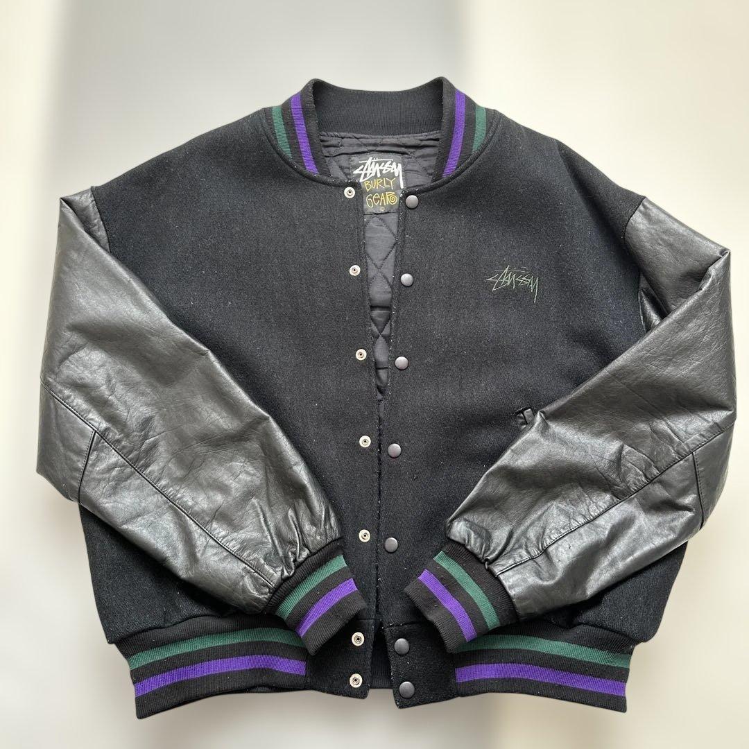 STUSSY スタジャン ブラック/シルバー